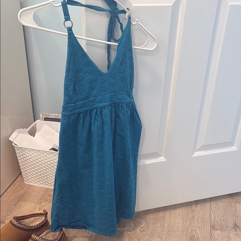 Teal Halter Dress
